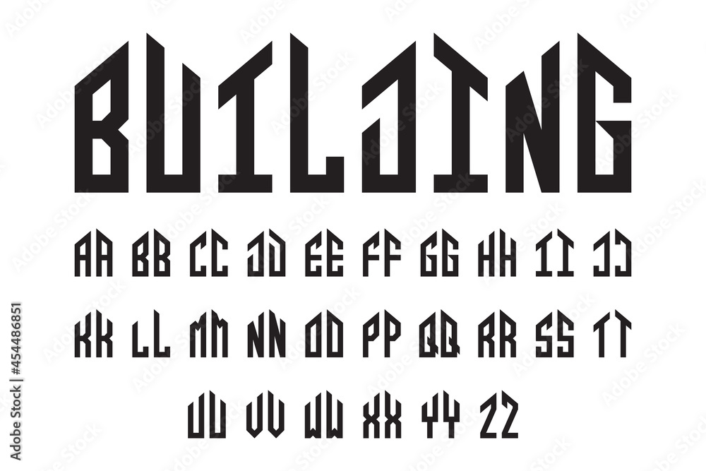 Poster set initial letter number building logo vector
