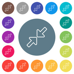 Resize small outline flat white icons on round color backgrounds