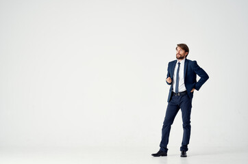 man in a jacket and tie manager Professional light background