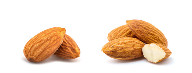 Almonds isolated on white background