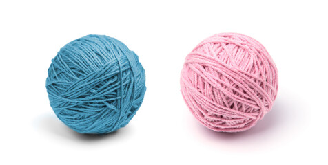 ball of yarn on white background