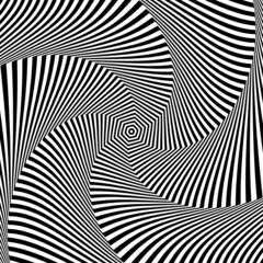 Whirl rotation movement illusion in abstract op art design.