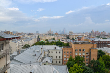 Fototapeta na wymiar View of the roofs. Patriarch's Ponds