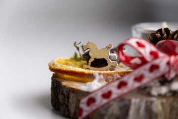 Candle decoration on the table during Christmas. Slovakia