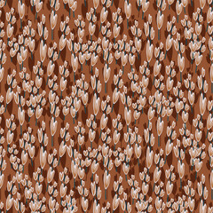 Vector hand drawn wild flowers and herbs seamless pattern