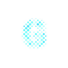 Letter G logo. Dots logo, dotted shape logotype vector design. G letter logo in halftone dots style