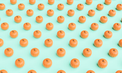 autumn pumpkin pattern on pastel background