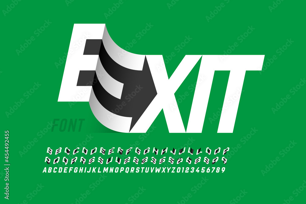 Fototapete modern font design with some alternate letters, alphabet and numbers vector illustration