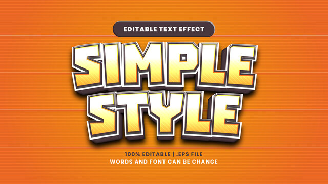 Simple style editable text effect in modern 3d style