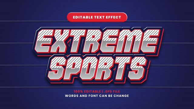 Extreme sports editable text effect in modern 3d style