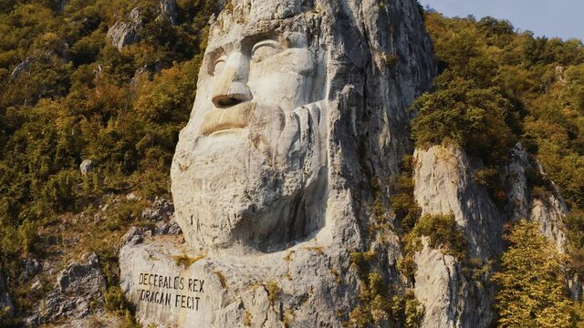 Aerial, The Colossal Head of Decebalus, King Of The Dacians, Romania