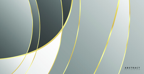 Abstract background with gold waves. Luxury background, golden pattern, halftone gradients, cover template, geometric shapes, modern minimal banner. 3d Vector illustration.