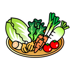 野菜盛り合わせ　イラスト