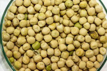 Soy seeds in a petri dish in the lab