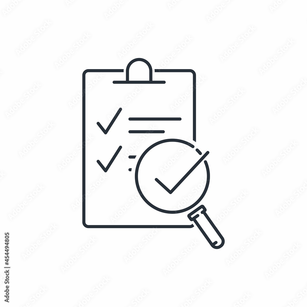 Poster confirmation document. vector linear icon isolated on white background.