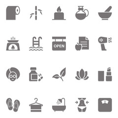 Glyph icons for beauty and spa.