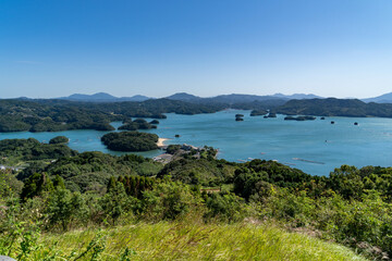 Fototapeta na wymiar View for sea over the Mountain in Saga prefecture, JAPAN.