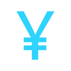 Obraz premium Japanese yen blue icon