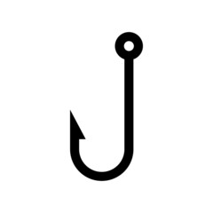 Fishing hook icon , black sign design