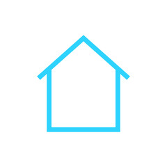 Fototapeta na wymiar Home blue web Icon Isolated on White Background