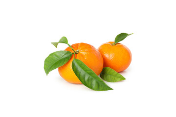 Fresh tasty mandarins isolated on white background