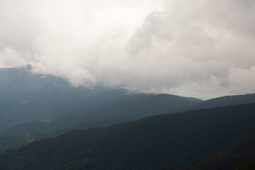 Beautiful clouds high in the mountains.