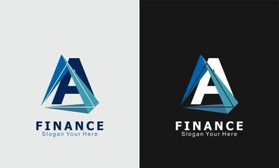letter A triangle business finance logo