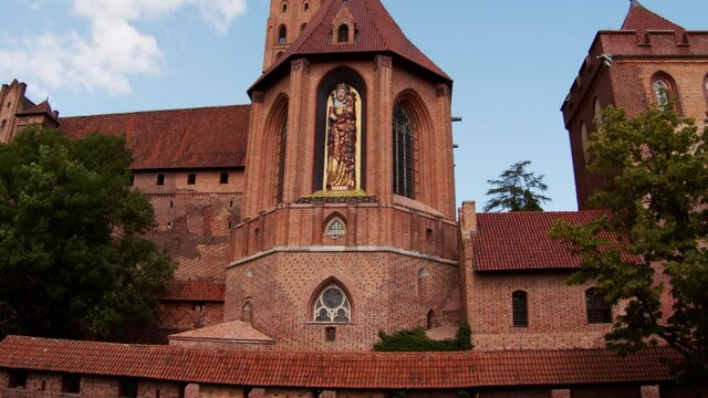 The historical Castle of the Teutonic Order in Malbork in Poland in 4K