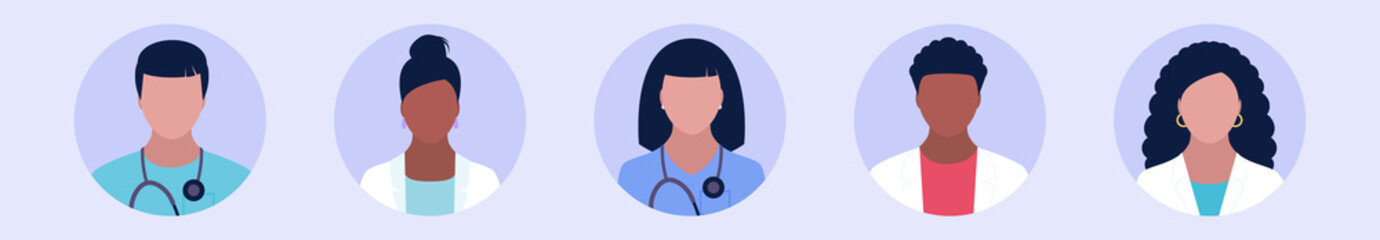 Set of doctors portraits