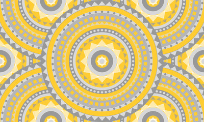 Repeat ethnic Easter circle pattern, seamless pattern