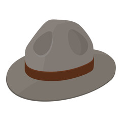 Brown brim scout hat isolated on white background
