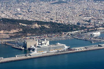 Naklejka premium The port of Barcelone from the sky (Spain).