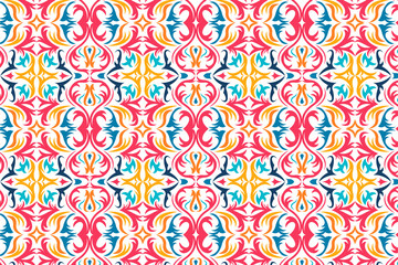 Vector seamless pattern with hand drawing abstract floral, colorful illustration, floral elements, hand drawn repeatable background. Artistic backdrop.