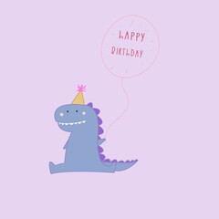 Happy Birthday. Party time. Happy dragon. Congratulation 