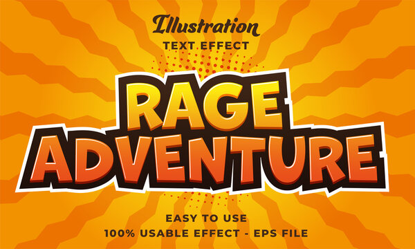 editable rage adventure vector text effect with modern style 