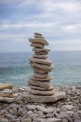stack of stones on beach