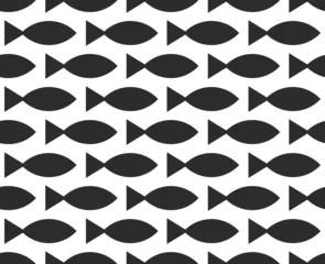 Stickers pour porte  Animaux marins Motif poisson - fond sans fin - sans soudure