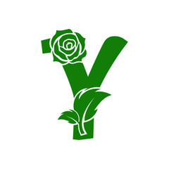 Initial Y Decorative  Monogram Split Letter Vector