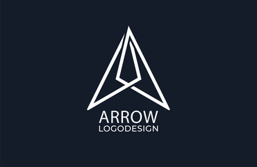 Arrow Logo. Geometric Lines triangle inter lock style. design logo template element.  vector illustration
