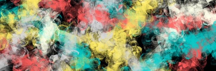 Unique abstract painting art with blue, white, and yellow oil paint brush for presentation, card background, wall decoration, banner labor day or t-shirt design