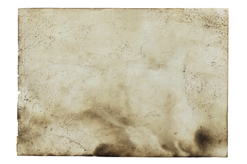 Old burnt paper background isolated on white