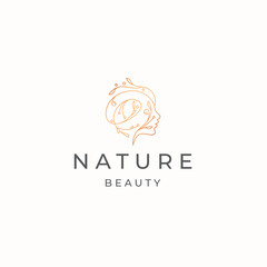 Natural beauty woman logo icon design template flat vector