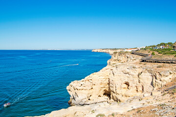 Fototapeta na wymiar Algarve cast. Algar Seco in Carvoeiro, Lagoa, Portugal