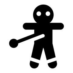 Voodoo Doll Glyph Icon Vector
