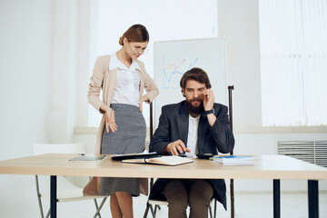 work colleagues office emotions work desk communication