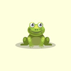 Cartoon Frog vector illustration, isolated on background