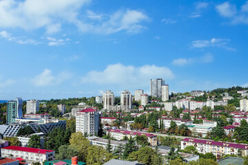 City landscape with a view of Sochi, Russia