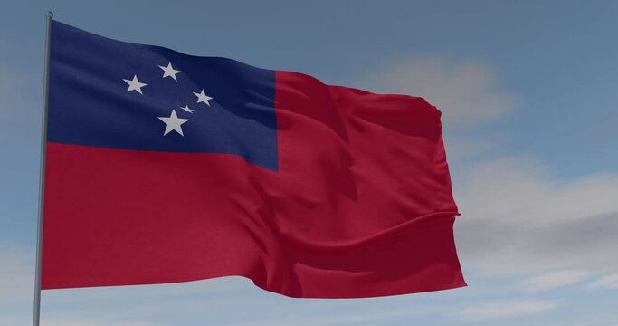 flag Samoa patriotism national freedom, seamless loop, alpha channel