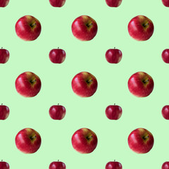 Colorful fruit pattern made of ripe red apples