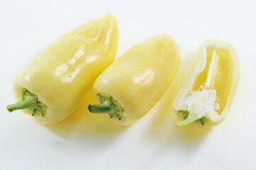 sweet yellow peppers  isolated on a white background